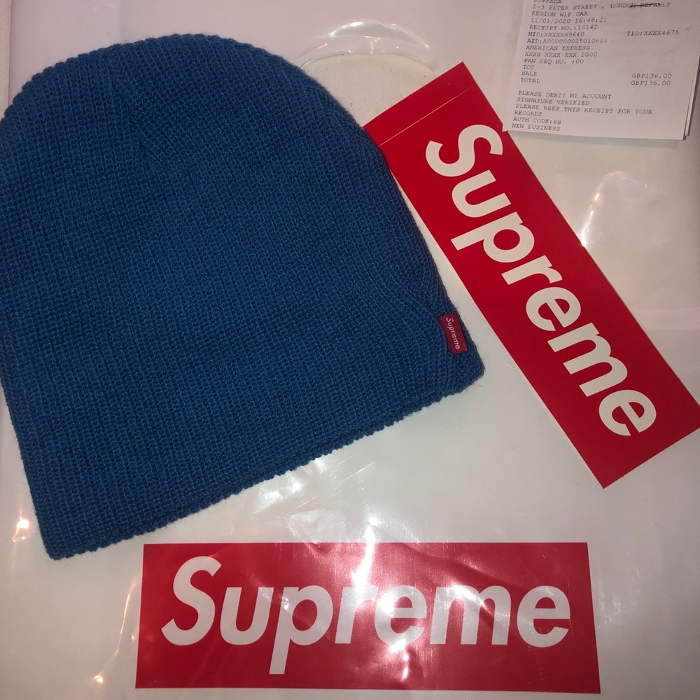 Supreme Basic Beanie in Light Blue never worn